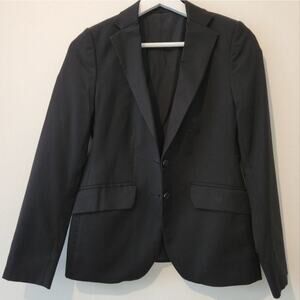 Tailored Elegant Black Suit Jacket Fitted - S/M